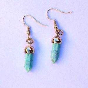 🆕 Handmade Genuine Stone Turquoise Earrings